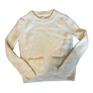 AYR Women's Cream Crew Neck Merino & Baby Alpaca Wool Sweater